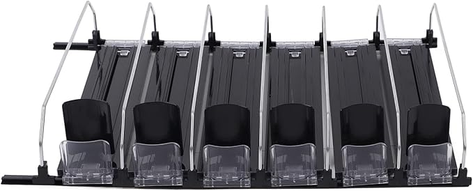 Drink Organizer for Fridge, Soda Can Dispenser for Refrigerator, Black Pushing Drink Organizer, Drink Dispenser for Beer Pop Can Water Bottle Dispenser (38cm)