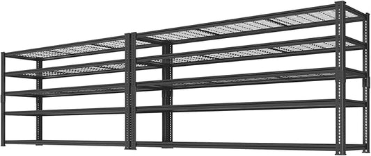 Storage Shelves Heavy Duty, 2 PCS 60" L x 24" W x 78" H Garage Wire Shelving Unit Loads 3300LBS, 5-tier Adjustable Metal Industrial Utility Shelf Rack for Kitchen, Laundry Room, Warehouse, Basement