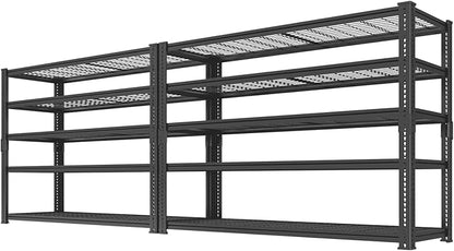 Storage Shelves Heavy Duty, 2 PCS 48" L x 18" W x 72" H Garage Wire Shelving Unit Loads 2800LBS, 5-tier Adjustable Metal Industrial Utility Shelf Rack for Kitchen, Laundry Room, Warehouse, Basement