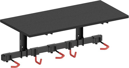 Mount-It! WheelsUp Bike Wall Mount with Shelf | Garage Storage Rack for 3 Bikes & Accessories | Adjustable Padded Hooks, Max Capacity 275 lbs | Ideal Bike Rack Garage Wall Mount for Organized Spaces