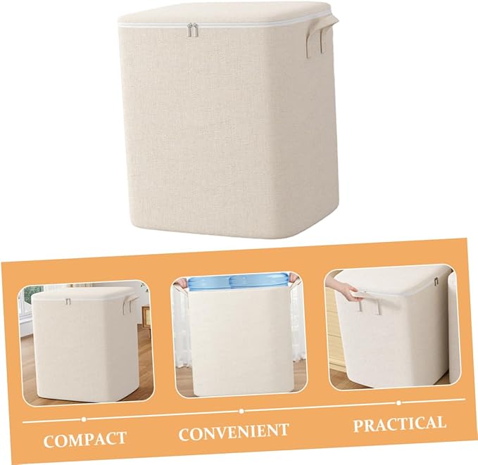 TIDTALEO Storage Bag Comforter Large Bag Organizer Wardrobe Storage Large Zipper Bag Clothes Bag with Zipper Bedding Bag Large Bags for Moving Storage for Closet Cotton Linen Quilt Big Bag