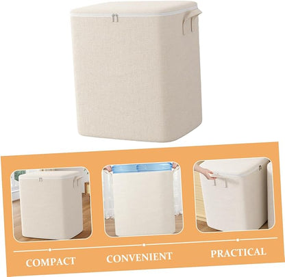 TIDTALEO Storage Bag Comforter Large Bag Organizer Wardrobe Storage Large Zipper Bag Clothes Bag with Zipper Bedding Bag Large Bags for Moving Storage for Closet Cotton Linen Quilt Big Bag