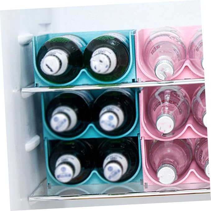 Garneck 4pcs Stackable Beer Can Storage Racks Fridge Organizer Containers for Cans and Bottles and Design for Efficient Refrigerator Storage
