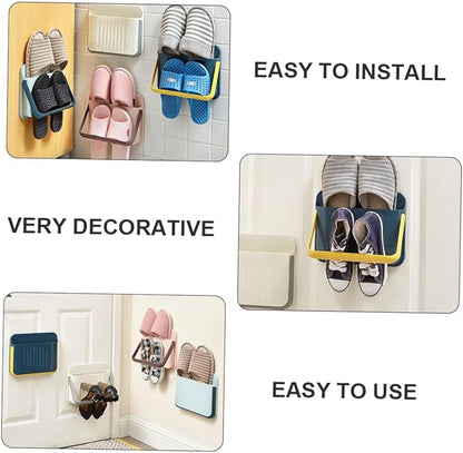 Healifty Shoe Rack for Entryway Wall Hanging Shoe Organizer Space-Saving Storage Loafers Shelf Dorm Stand Random Color
