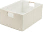 Foldable Fabric Storage Cubes, Cloth Storage Baskets with Wooden Handles, Shelf Closet Organizer Bins, Rectangular Linen Storage Boxes for Decor, 16.5 x 12.2 x 6.7 Inches
