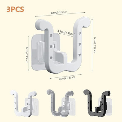 Slipper Rack, 3PCS Waterproof U-shape Wall Mounted Shoe Rack, Self Adhesive Wall Hanging Shoe Rack, Space-Saving Shoe Hanger for Door Closet Bathroom Kitchen