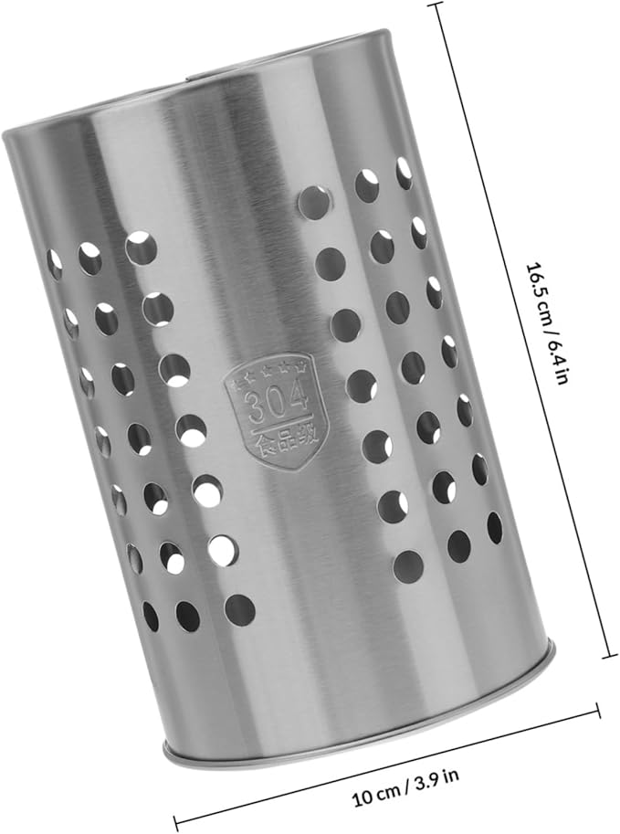 ULTECHNOVO Stainless Steel Chopstick Holder 3.93X3.93X6.49In Multi-Purpose Utensil Storage Container for Home Restaurant Kitchen Tableware Organizer with Breathable Design