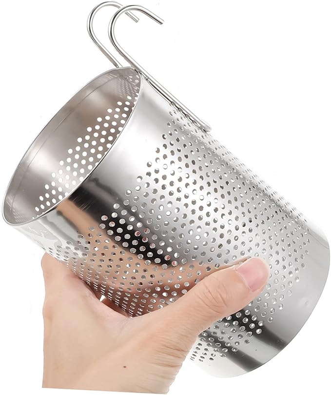 Stainless Steel Hanging Chopstick Holder Kitchen Cutlery Drying Rack Utensil Organizer with Mesh Drainage for Countertop Storage 5.82X3.54X3.54 Inches