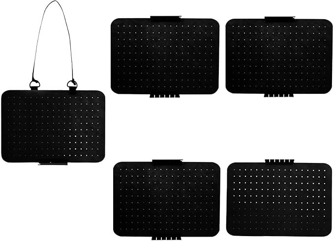 Hanging Enamel Pin Display Panel Felt Lapel Pin Board Foldable Enamel Pin Organizer Hanging Earring Organizer with 5 Loose-Leaf Board Pieces for Jewelry Pins (Black)
