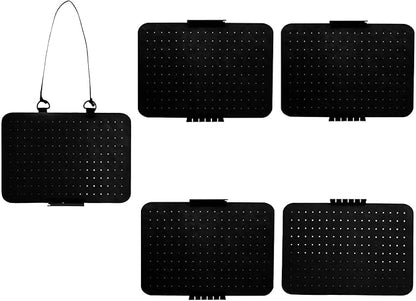 Hanging Enamel Pin Display Panel Felt Lapel Pin Board Foldable Enamel Pin Organizer Hanging Earring Organizer with 5 Loose-Leaf Board Pieces for Jewelry Pins (Black)