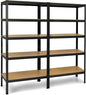 Tangkula 72" Storage Shelves, Heavy Duty Steel Frame 5-Tier Garage Shelf, Metal Multi-Use Storage Shelving Unit for Home/Office/Dormitory/Garage (2, Black)