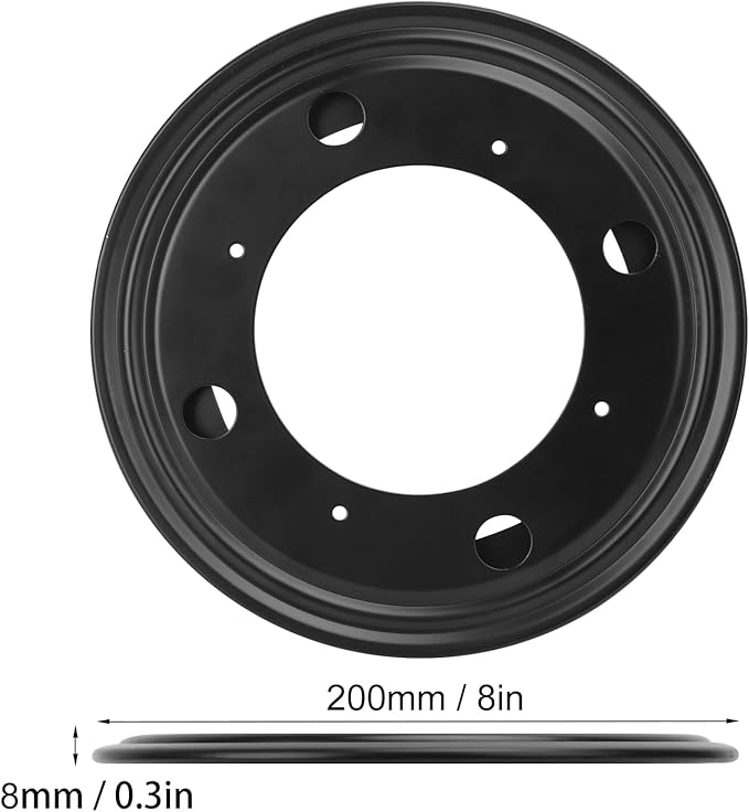 8 Pack 8 Inch Black Round Lazy Susan Turntable Bearing Plate, 5/16inch Thick Rotating Swivel Plate, Turntable Bearing Plate for Serving Food, Kitchen Cabinets & Book Case