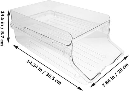 Garneck Refrigerator Beverage Storage Rack Rolling Dispenser for Soda and Canned Drinks Multi-functional Organizer for Kitchen Office and Living Room Space-saving Design