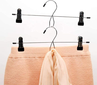 Tosnail 15 Pack Stackable Skirt Pants Clothes Hangers with Non-Slip Clips, Add-On Hangers, Cascading Hangers Space Saving Closet Organizer