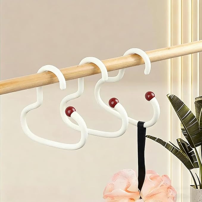 6PCS Bra Hanger for Thick Plastic Closet, Tank Top Organizer 6 Heart Hooks Capacity Space Saving Hanger Closet Organizers and Storage for Tank Top, Hats, Scarf etc. (White Heart,6)