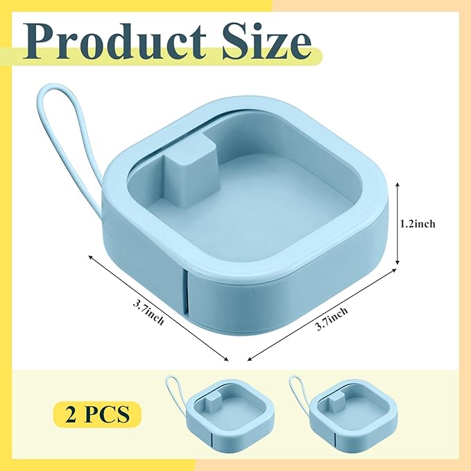 Kathfly 2 Pack Hair Tie Organizer Portable Hairband Holder Portable Hair Accessories Organizer Hanging Storage Container for Cotton Swab Bobby Pin Small Items on Desktop(Blue)