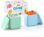 OmieBox (2 Pack) Leakproof Dips Containers to Go, Salad Dressing Container, Condiment Container with Lids - Food Safe Silicone - 4 Ounces (Blue/Mint)