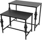 Industrial Retail Display Tables, Set of 2 Standing Clothing Shoes Display Rack Boutique Display Table Storage Shelves for Retail Store, Hotel, office. (Black)