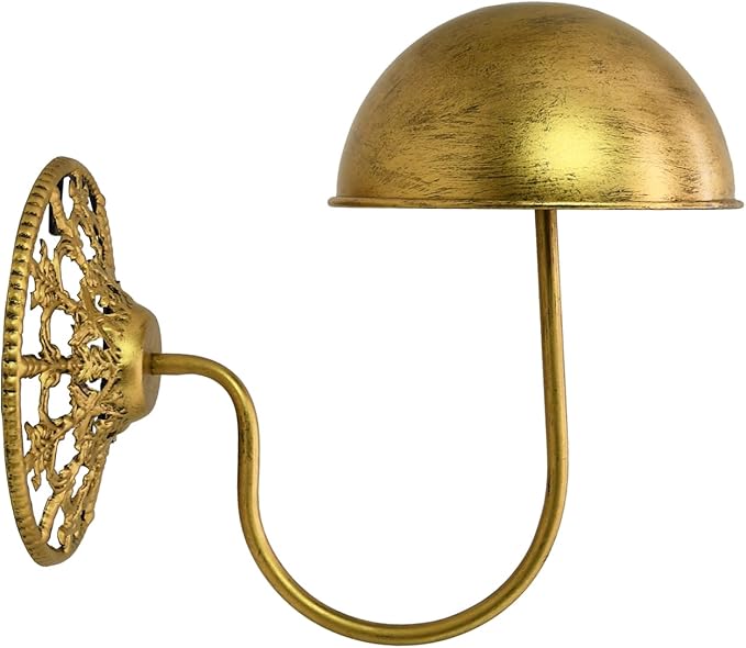 Owlgift Vintage Wall Mount Hat & Coat Rack – Rustic Gold Decorative Iron Holder for Hats, Scarves, Helmets & Wigs – Retro Entryway Wall Organizer for Home, Store, Restaurant or Hotel Use