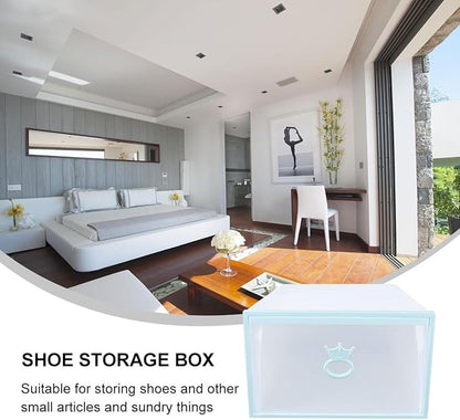 MAGICLULU Thickened Plastic Shoes Box 33x23x14cm Drawer-style Shoe Storage Container Stackable Organizer for Men and Women
