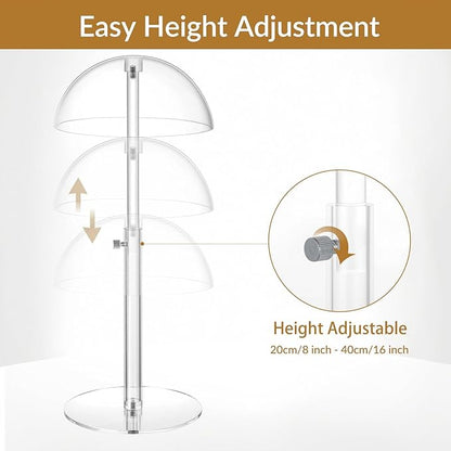 Acrylic Hat Display Stand 10 inch, Clear Domed Hat Stand Rack for Baseball Cap Cowboy, Wig Holder Stand Organizer for Dresser Closet Vendors （Kids' Style）