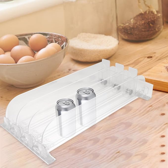 DOITOOL 3pcs Sliding Tray Automatic Vending Machine Pusher Self Pushing Drink Organizer for Fridge Soda Dispenser for Refrigerator Can Organizer for Pantry Fast Glide Beverage Holder