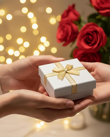 Rocutus Jewelry Gift Boxes for Necklace, Earring, Ring - Cotton Filled Cardboard Paper Jewelry Box Gift Cases for Wedding, 12 Pack Engagement, Gift Packaging, Luxury Jewelry Box, Ring Box (White)