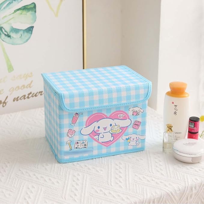 Kawaii Caretoon Fodable Stoage BIn, Cute Anime Collapsible Organizer basket Makeup Holder Office Desk Room Storage Bin (Dog)