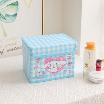 Kawaii Caretoon Fodable Stoage BIn, Cute Anime Collapsible Organizer basket Makeup Holder Office Desk Room Storage Bin (Dog)