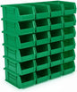 Hudson Exchange 7-1/2" x 4" x 3" (24 Pack) Plastic Stackable Storage Bin and Hanging Container, Green