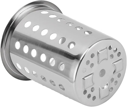 Yosoo Health Gear Kitchen Utensil Holder Spoon Fork Holder Storage Bucket, Multipurpose Large Capacity Utensil Crock for Countertop, Stainless Steel Utensil Holder 4.5*4.5*5.4in (With Holes)