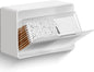 Qtip Holder, Wall Mount Qtip Holder Organizer for Bathroom Cotton Swabs, Balls, Cosmetic Cotton Pads, Dental Floss Storage - White