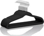 MIZGI Kids Velvet Hangers,Non-Slip Big Kids Hangers,14 Inch Hangers for Youth,Teen Clothes,Pack of 50（Black/Silver）