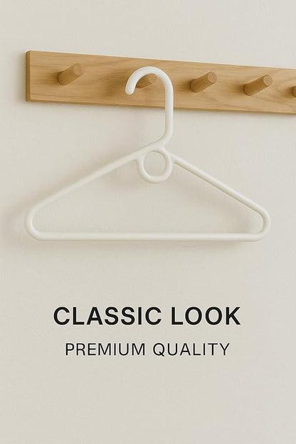 Clothes Hangers 10 Pack Plastic - Heavy Duty Space Saving Coat, Pant Hangers for Closet Organization - Durable Non-Slip, White Wardrobe Essentials Bulk Storage