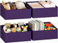 DIMJ Large Closet Shelf Organizer Bins 6 Packs with Handles and Divider, Fabric Trapezoid Storage Baskets, Foldable Clothes Containers Box for Shelf, Towel, Book, Toy, Purse, Hats, Purple