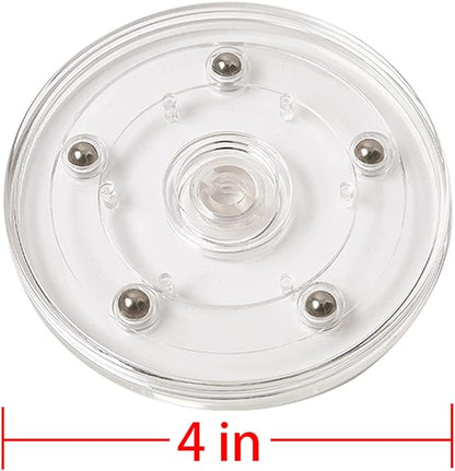 2 Pack 4" Lazy Susan Turntable Acrylic Ball Bearing Rotating Tray for Spice Rack Table Cake Kitchen Pantry Decorating TV Laptop Computer Monitor