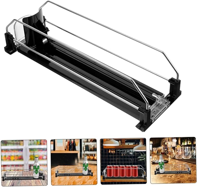 Automatic Pusher Refrigerator Drinks Organizer for Soda and Beer Cans Smooth Finish Stable Performance Use Beverage Dispenser for Fridge Storage