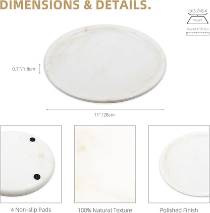 Marmor Marble Perfume Tray Bathroom Tray for Decorative,Candles,Jewelry Stone Vanity Tray,Kitchen Counter Decor and Home Decorative Tray(Calacatta Marble Gold) Jewelry Tray Unique Festival Gifts