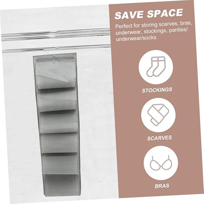 Hemobllo Over Door Hanging Shoe and Underwear Storage Bag Organizer Compartment Non Woven Closet Hanging Organizer for Wardrobes and Door Storage Gray