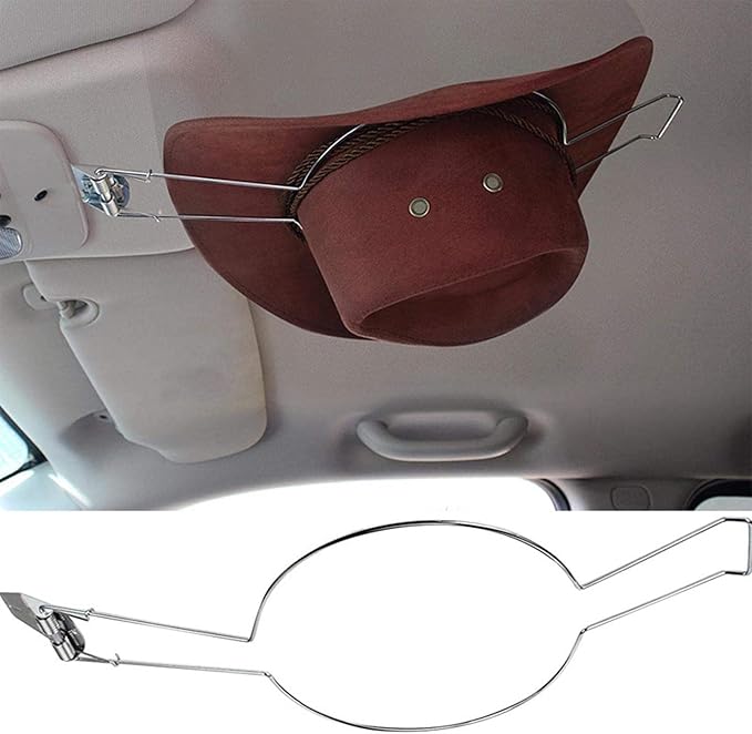 MagiDeal Car Mounted Cowboy Hat Holder Organizer Clip Heavy Duty Saver Spring Loaded Hanging Hanger Cap Rack for SUV Truck Auto