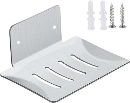 YUZP Soap Holder for Shower with Stainless Steel,Rustproof Soap Saver Sponge Holder for Bathroom,Tub,Kitchen Sink (Chrome Bore)