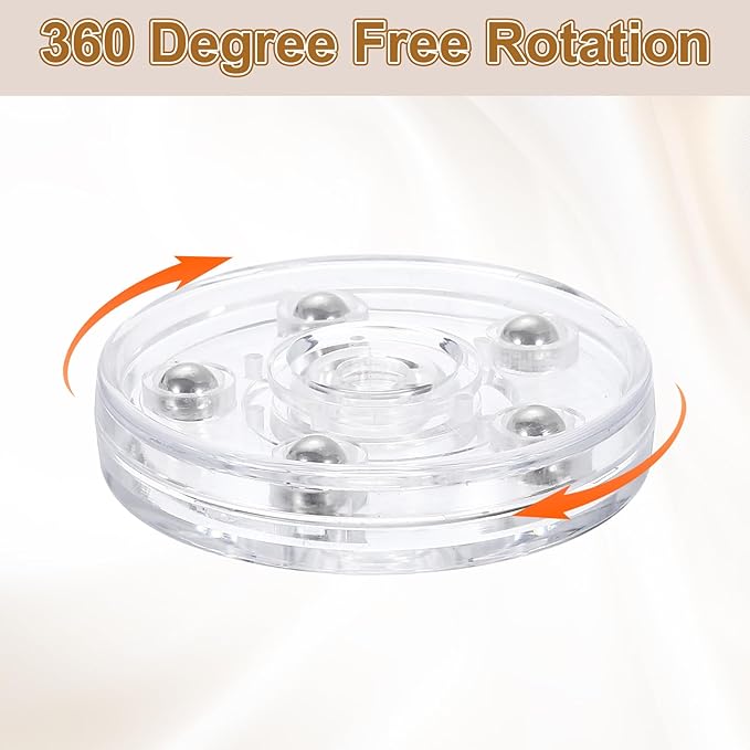 uxcell 3Pack Acrylic Lazy Susan Turntable, 2.5" Spinner Lazy Susan Turntable Organizer, Acrylic Ball Bearing Rotating Tray for Pantry Spice Rack Decorating, Clear