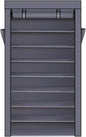 Shoe Rack, 10 Tier Shoe Organizer with Dust Cover, Closet Shelf for up to 45 Pairs of Shoes, Suitable for Sneakers, High Heels, Flats, and Boots (Grey)