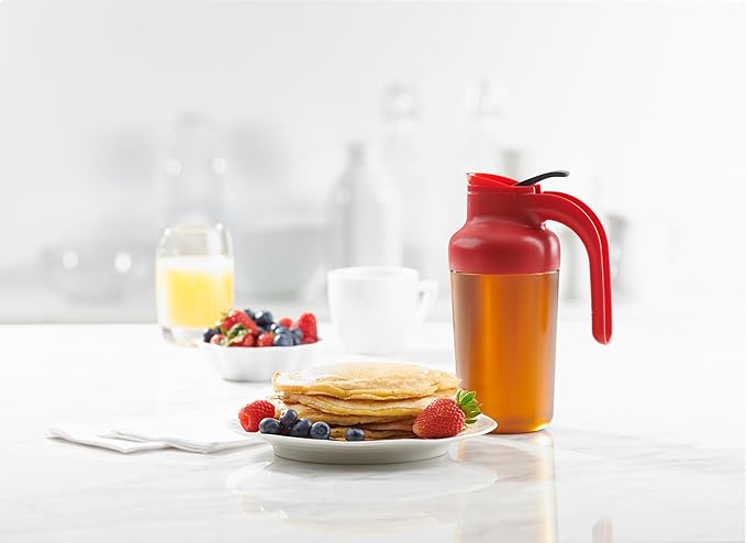 Trudeau Syrup Dispenser, 19oz, Red
