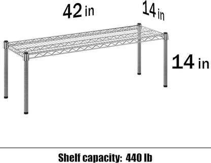 14" Deep x 42" Wide x 14" Height Wire Shelving Kit | 1-Tier | NSF Commercial Storage Rack Unit