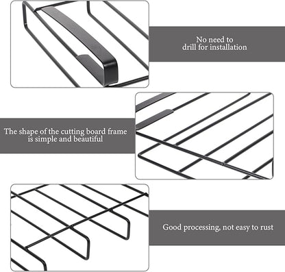 CALLARON Cutting Board Holder 10.2x10.6x3.3inch Cutting Board Storage Rack Hanging Rack Chopping Board Stand Under Cabinet Shelf Organizer Kitchen Storage Holder