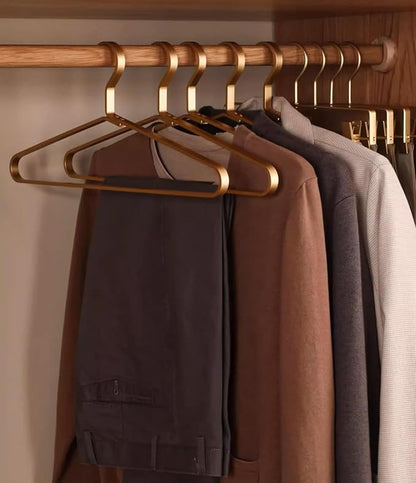 Premium Matte Gold Aluminum Coat Hangers 90 Piece Set, 16.5” Extra Smooth & Durable Metal Shirt Dress Hanger,Aluminum Alloy Hanger,Clothing Support,Clothing Hang