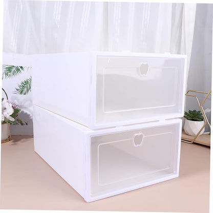 Hemobllo 6pcs Stackable Transparent Shoe Storage Boxes Organizer for Closet Drawer Type Protective Shoe Organizer for Heels Sneakers Slippers Boots PP Material Multi Functional Space Saving