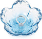 Qianyu Blue Flower Ring Dish Small Key Bowl Aesthetic Glass Trinket Tray Engagement Wedding Ring Holder Plate Room Decor Jewelry Dish Organizing Necklace Earrings for Mom Friend Sister