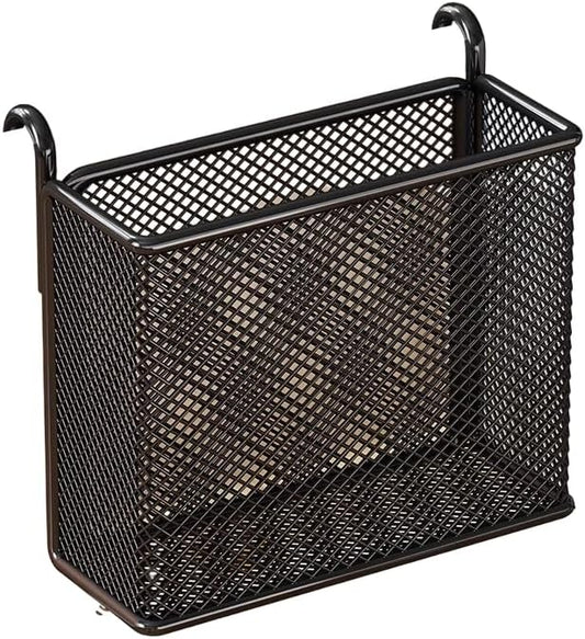 Hanging Pen Holder with Hook Storage Box - Wall-Mountable Desk Organizer for Office Desktop, Partition Screen, Workstation & Bedroom Side Storage (black) by Unknown
